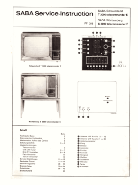 Schauinsland T3000 telecommander E; SABA; Villingen (ID = 2834884) Fernseh-E