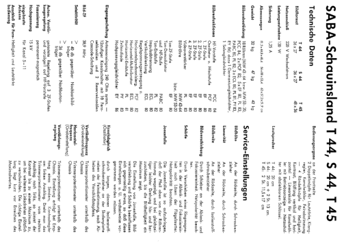 Schauinsland T45; SABA; Villingen (ID = 350790) Television