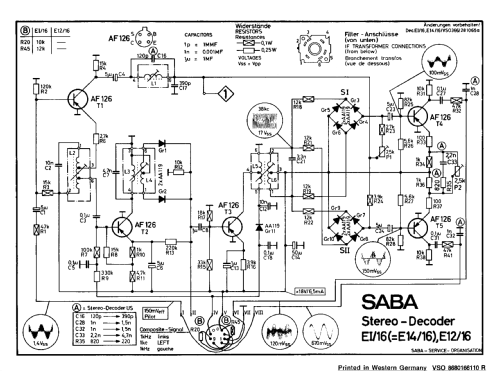 Stereo Decoder E1-16; SABA; Villingen (ID = 3003694) mod-past25