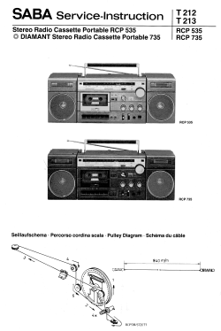 Stereo Radio Cassette Portable RCP 535; SABA; Villingen (ID = 2841199) Radio