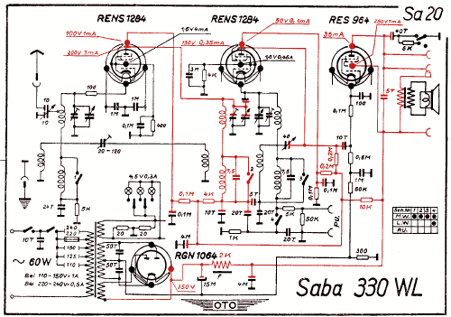 Synchron-Selektiv 330WL-P; SABA; Villingen (ID = 3018395) Radio
