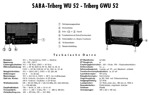 Triberg W U52; SABA; Villingen (ID = 9832) Radio