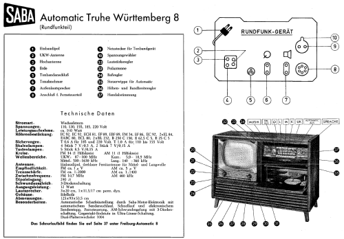 Württemberg Automatic 8; SABA; Villingen (ID = 19626) TV Radio