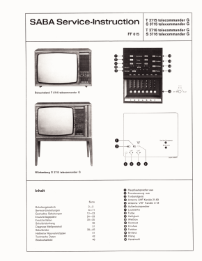 Württemberg S 3715 telecommander G; SABA; Villingen (ID = 2862167) Television