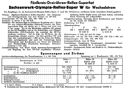 Olympia-Reflex-Super W; Sachsenwerk bis 1945 (ID = 50370) Radio