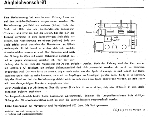 Olympia 12; Sachsenwerk bis 1945 (ID = 3044777) Radio