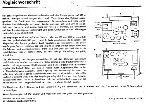 Olympia 23W; Sachsenwerk bis 1945 (ID = 3044165) Radio