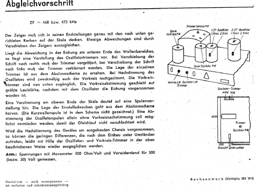 Olympia 383WK; Sachsenwerk bis 1945 (ID = 3046543) Radio