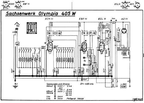 Olympia 405W; Sachsenwerk bis 1945 (ID = 2519616) Radio