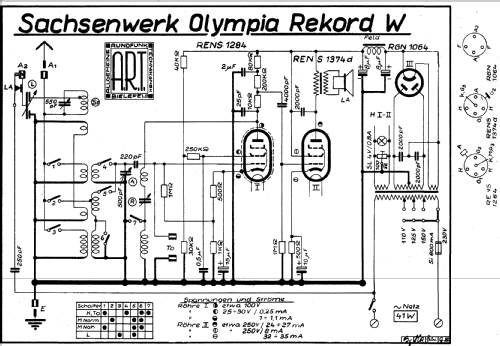 Olympia-Rekord W; Sachsenwerk bis 1945 (ID = 2603554) Radio