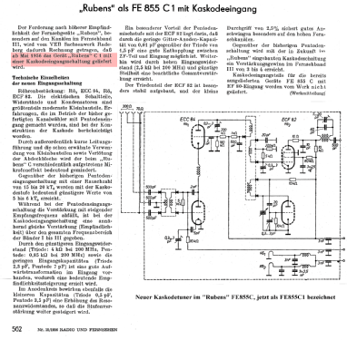 Rubens FE855-C1 ; Sachsenwerk Radeberg (ID = 1592631) Television