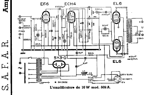 Amplificatore 10W 509/A; SAFAR Società (ID = 2491098) Ampl/Mixer