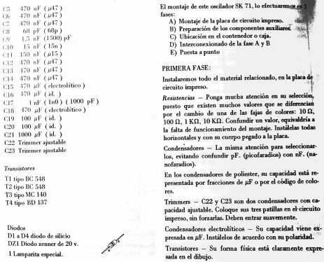 Generador de BF SK-71 / 1975; Sales-Kit; Barcelona (ID = 2511198) Equipment