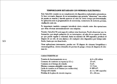 Temporizador retardado con memoria electrónica SK-9 ; Sales-Kit; Barcelona (ID = 1853980) Kit