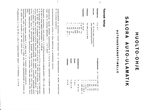 Auto-Ulamatik ; Salora; Salo (ID = 282448) Car Radio