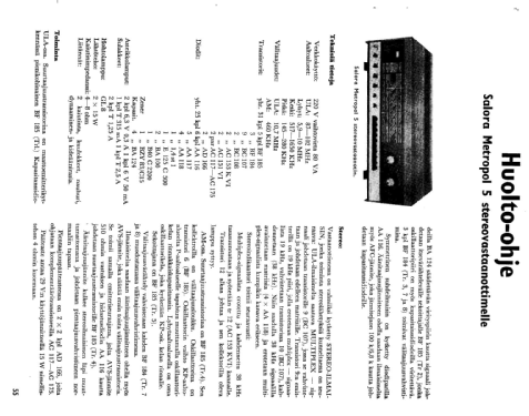 Metropol 5 ; Salora; Salo (ID = 2524303) Radio