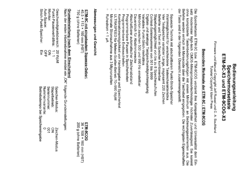 Speichermorsetaste ETM-9C; Samson, Margot; (ID = 758823) Morse+TTY