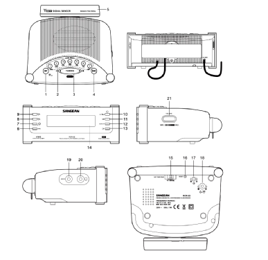 FM/AM 2-Bands Digital Clock Radio RCR-22; Sangean; Chung Ho (ID = 3099227) Radio