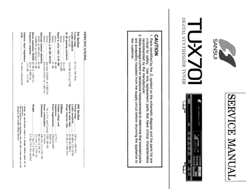 Digital Synthesizer Tuner TU-X701; Sansui Electric Co., (ID = 2037645) Radio