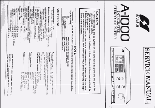 Stereo Integrated Amplifier A-1000; Sansui Electric Co., (ID = 2625751) Ampl/Mixer