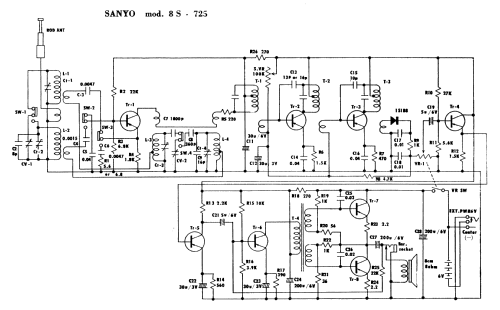 2 Band 8 Transistor 8S-725; Sanyo Electric Co. (ID = 2950545) Radio