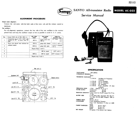 Six Transistor Super Het 6C-022; Sanyo Electric Co. (ID = 1638621) Radio