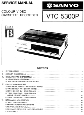 Betacord Video Cassette Recorder VTC 5300P; Sanyo Electric Co. (ID = 2748298) Reg-Riprod