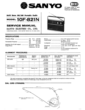 Solid State FM/AM Portable Radio 10F-821N; Sanyo Electric Co. (ID = 2998247) Radio