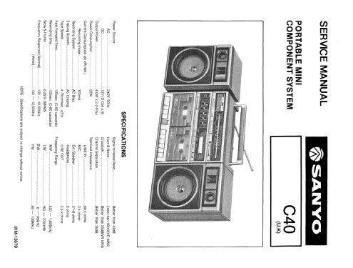 Compo System C 40; Sanyo Electric Co. (ID = 2692690) Radio