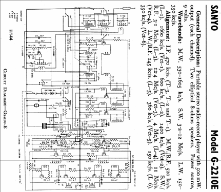 G-2210E; Sanyo Electric Co. (ID = 810074) Radio