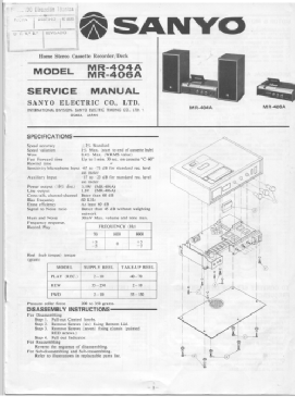 MR-404-A; Sanyo Electric Co. (ID = 2707320) Ton-Bild