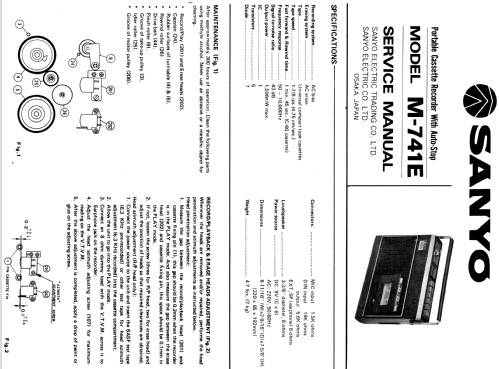 Portable Cassette Recorder M741E; Sanyo Electric Co. (ID = 1499601) R-Player