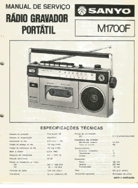 Radio Cassette Recorder M1700F; Sanyo Electric Co. (ID = 3056050) R-Player