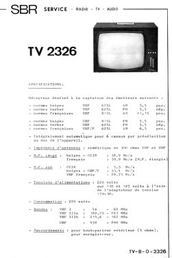 Televisie 2326; SBR Société Belge (ID = 3106074) Television