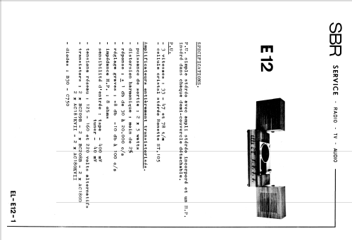 Elektrofoon / Electrophone E12; SBR Société Belge (ID = 2115237) Ton-Bild