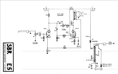 Elektrofoon / Electrophone E5; SBR Société Belge (ID = 2114993) R-Player