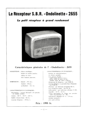 Ondolinette 2655; SBR Société Belge (ID = 3112659) Radio