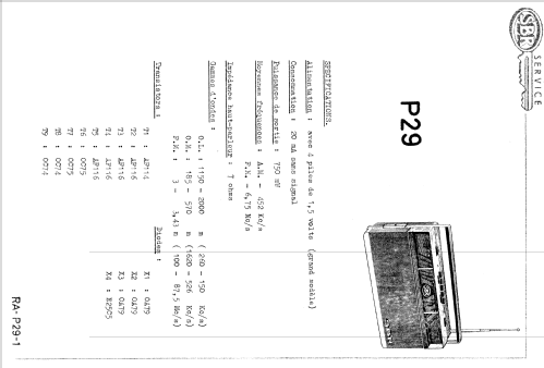 P29; SBR Société Belge (ID = 1106895) Radio