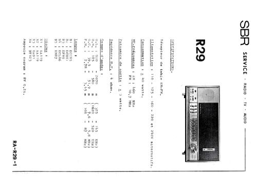 R29; SBR Société Belge (ID = 2116958) Radio