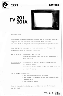 Televisie 201, 201A; SBR Société Belge (ID = 3107252) Television