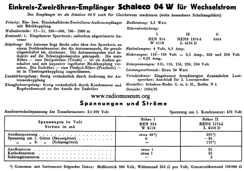 04/TW/MW; Schaleco - Schackow, (ID = 38077) Radio