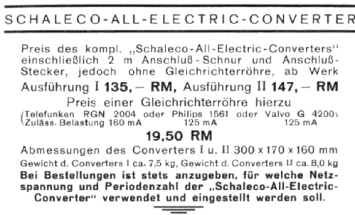 All-Electric-Converter ; Schaleco - Schackow, (ID = 992619) Strom-V