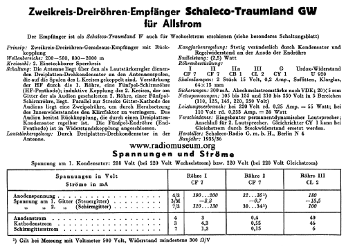 Traumland GW; Schaleco - Schackow, (ID = 38048) Radio