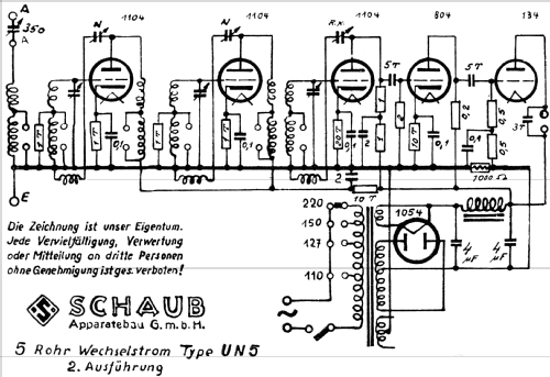 5 Rohr Wechselstrom UN5; Schaub und Schaub- (ID = 735295) Radio