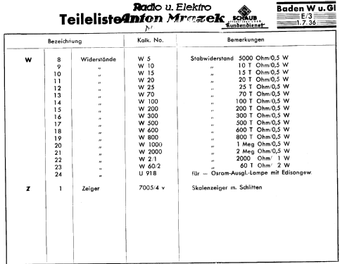 Baden 36G; Schaub und Schaub- (ID = 304576) Radio