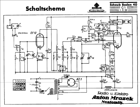 Baden 40W; Schaub und Schaub- (ID = 304337) Radio