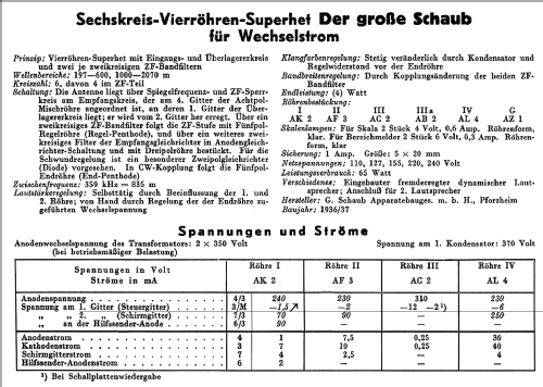 Der große Schaub W; Schaub und Schaub- (ID = 49232) Radio