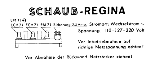 Regina W/PW ; Schaub und Schaub- (ID = 3102359) Radio