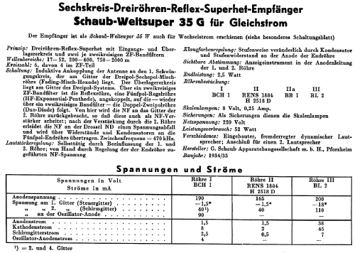 Weltsuper 35G; Schaub und Schaub- (ID = 49752) Radio