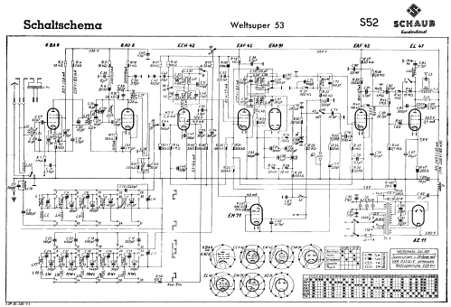 Weltsuper 53 ; Schaub und Schaub- (ID = 43928) Radio